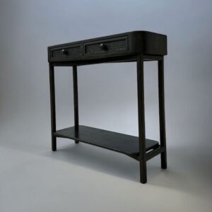 Arrimo rústico negro satinado detalle Junco