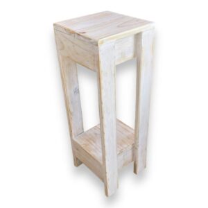 Mesa lateral rústica blanca decapada