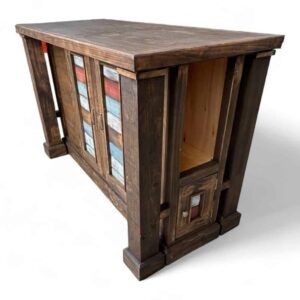 Isla rústica color madera