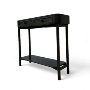 Arrimo rústico negro satinado detalle Junco