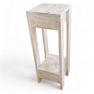 Mesa lateral rústica blanca decapada