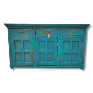 Buffet rústico color petróleo decapado
