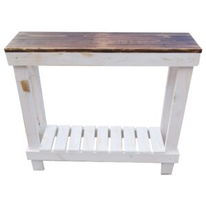 Mesa Arrimo Bosnia blanco decapado con Nogal