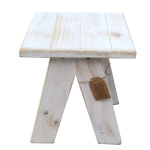 Mesita lateral rústica blanco decapado