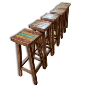 Taburete rústico color roble