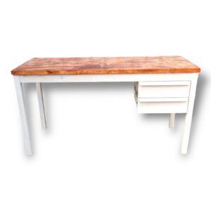 Escritorio rústico blanco Albayalde y cubierta Nogal