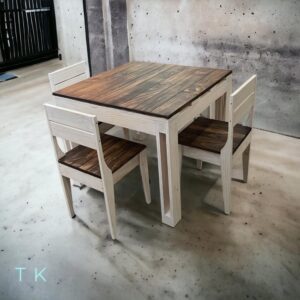 Mesa de comedor modelo pallet con 4 sillas