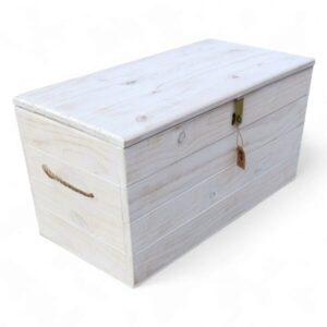 Baúl rústico color blanco