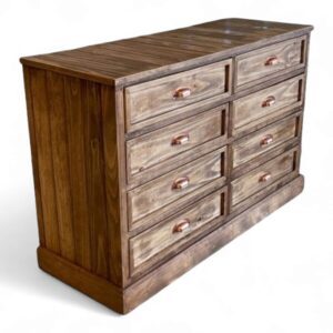 Cómoda 8 cajones café nogal