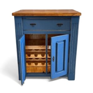 Mueble almacenamiento rústico cava, color petróleo viejo