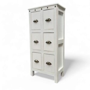 Cómoda cajonera blanca rústica