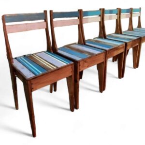 Silla Portugal cafe turquesa decapado o solido