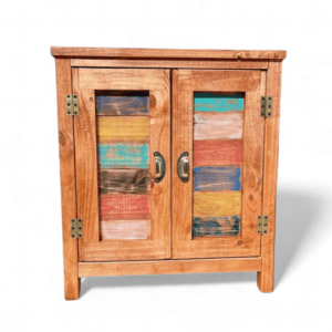 Mueble almacenamiento rústico color nogal