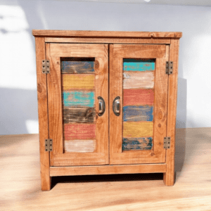 Mueble almacenamiento rústico color nogal