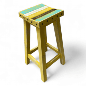 taburete rustico decapado