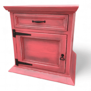 Velador rústico tonos rojizos decapado