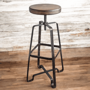 Taburete industrial hierro y madera regulable