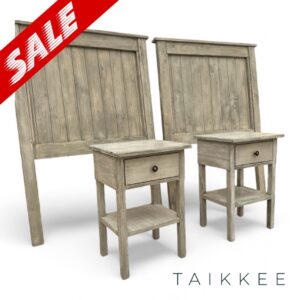 Pack 2 respaldos más 2 veladores madera, colores a elección