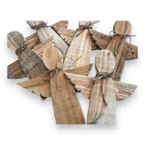 ángeles de madera rústico