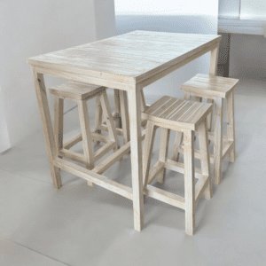 conjunto para terraza mesa y taburetes