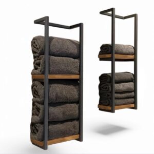 Repisa para baño madera y fierro