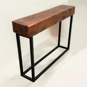 Banqueta de acero y madera maciza estilo moderno-industrial