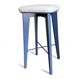 Taburete con tapiz de eco cuero color blanco