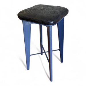 Taburete con tapiz de eco cuero color negro