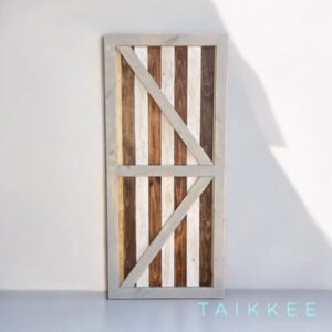 Puerta Rústica de Madera color blanco y café – Estilo Granero Personalizable